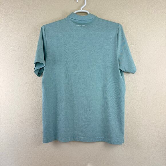 Travis Mathew Short Sleeve Polo Shirt Heather Green Golf Logo Size XL - Picture 2 of 7